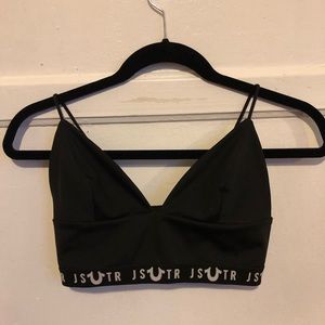 Joan Smalls x True Religion:Black sporty crop top